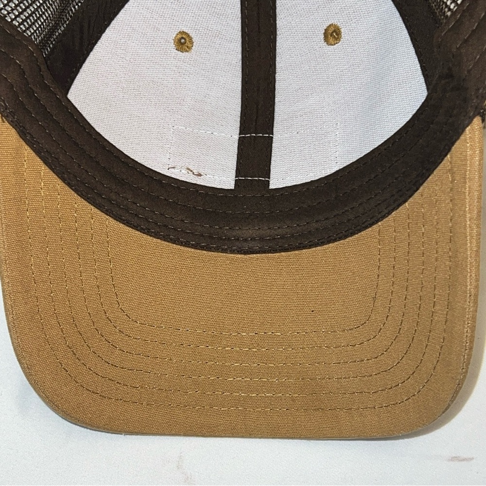 Snap On Tools Leather Patch Brown Mesh Snapback Trucker Hat Cap - Picture 5 of 11